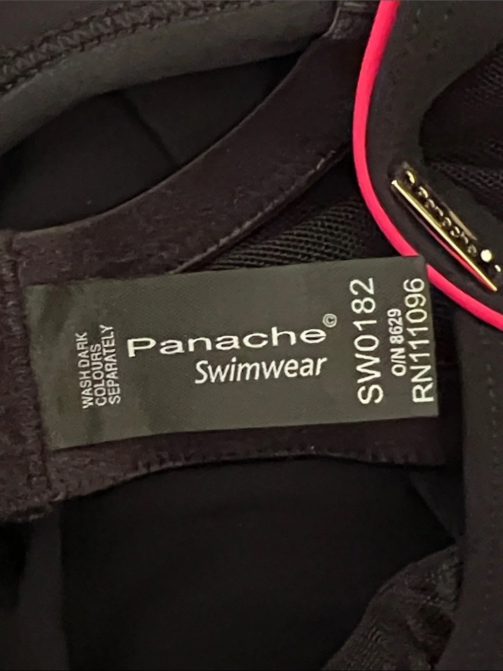 Panache Grace Black Underwire Tankini Swim Top Size 30H NWT